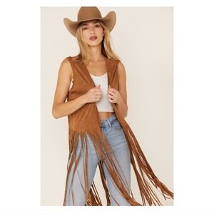 Fornia Women's Fringe Faux Suede Vest